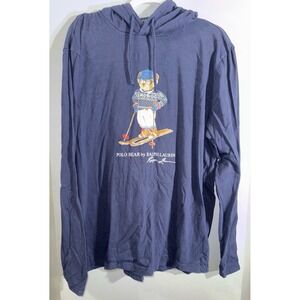 Polo‎ Ralph Lauren large skiing polo bear hoodie tshirt long sleeve unisex XL
